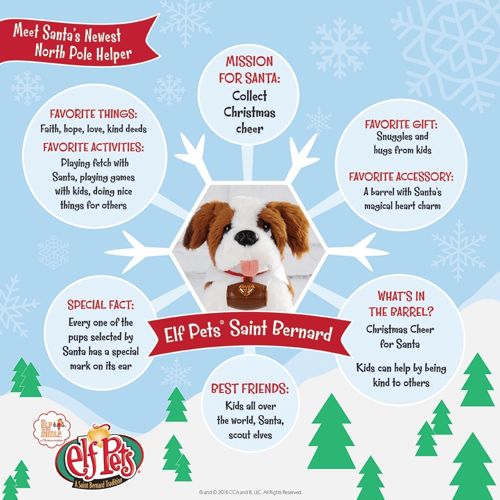 The Elf on the Shelf Elf Pets St. Bernard Plush + Custom Adoption Certificate - Picture 6 of 7